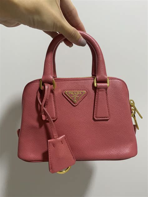 Prada Pink Saffiano Lux Leather Mini Bag BL0851